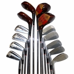 Circa 1979 Set of Ben Hogan Woods & Irons Plus Wilson Sand Wedge