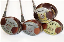 Circa 1979 Set of Ben Hogan Woods & Irons Plus Wilson Sand Wedge