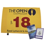 Ernie Els Signed 2012 OPEN Championship Flag with Yardage Book & Scorecard JSA ALOA