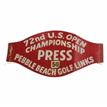 1972 US Open at Pebble Beach Golf Links Press Armband #50 - Jack Nicklaus Winner