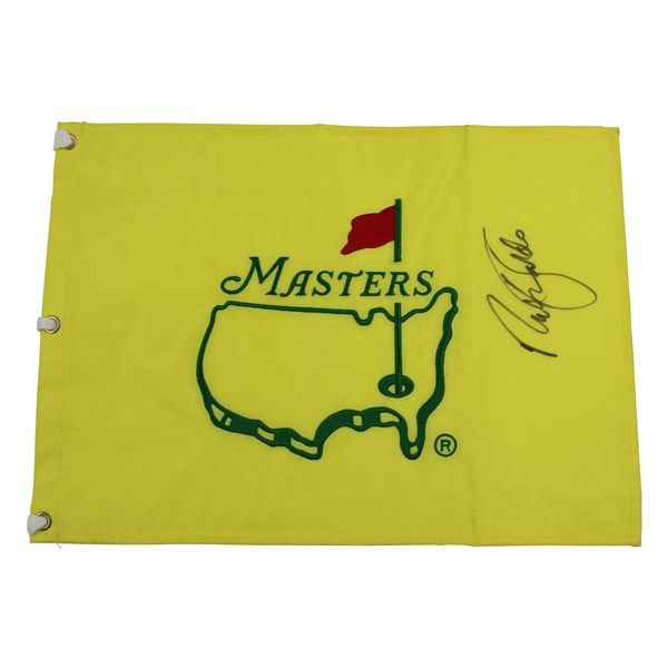 Nick Faldo Signed Undated Masters Embroidered Flag PSA/DNA #AA08425