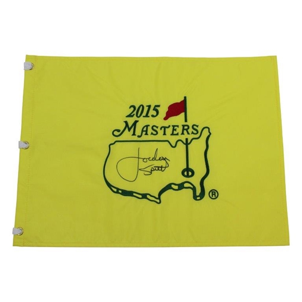 Jordan Spieth Signed 2015 Masters Embroidered Flag JSA ALOA