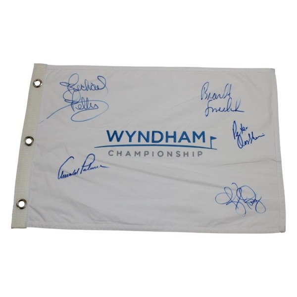 Arnold Palmer, Richard Petty, & others Signed Wyndham Championship Flag JSA ALOA