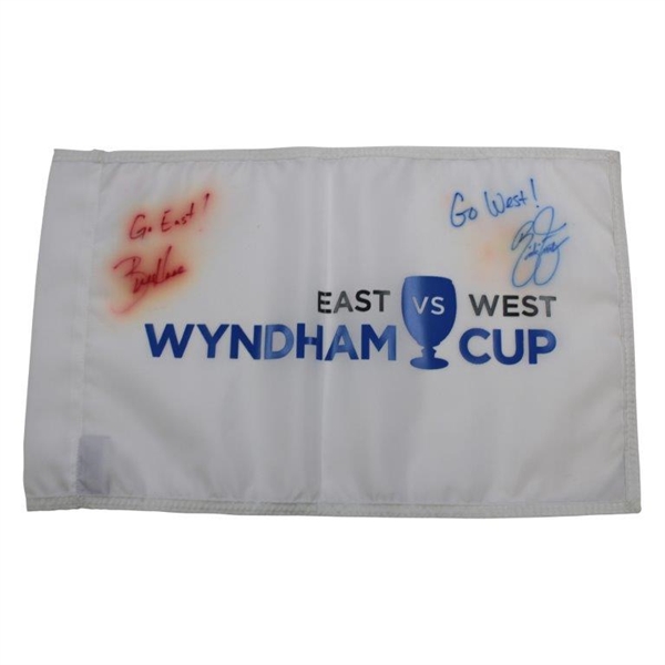 Rickie Fowler & Bill Haas Signed East vs West Wyndham Cup Flag JSA ALOA