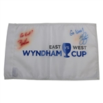 Rickie Fowler & Bill Haas Signed East vs West Wyndham Cup Flag JSA ALOA