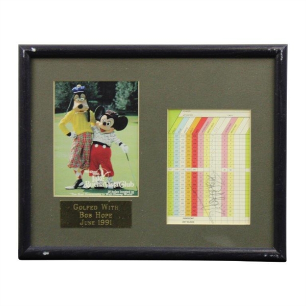 Bob Hope Signed Lake Beuna Vista Club Scorecard - Framed JSA ALOA 
