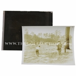 Original Rare Bobby Jones Teeing Off on Augusta National Construction Grounds Photograph & Negative - Never Seen!