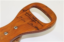 Vintage Walter Hagen & Olin Dutra US Open Champions Wood Foldable Stool/Seat - Depictions & Signatures