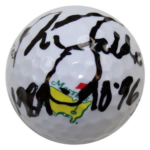 Nick Faldo Signed Masters Logo Ball with Years Won BECKETT #BB09281
