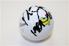 Nick Faldo Signed Masters Logo Ball with Years Won BECKETT #BB09281