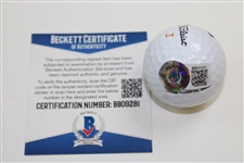 Nick Faldo Signed Masters Logo Ball with Years Won BECKETT #BB09281
