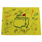 Sergio, McIlroy, Willett, Reed & more Signed 2017 Masters Embroidered Flag JSA ALOA