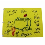 Undated Masters Champions Dinner Flag Signed by 17 Including Jack, Phil & others - Charles Coody Collection JSA ALOA