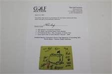 Undated Masters Champions Dinner Flag Signed by 17 Including Jack, Phil & others - Charles Coody Collection JSA ALOA