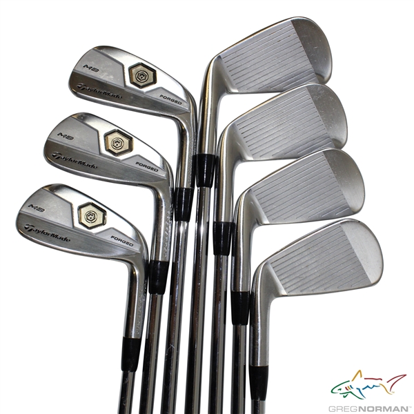 Greg Normans Personal Used Set of TaylorMade Forged MB Tour Preferred Irons 3-9