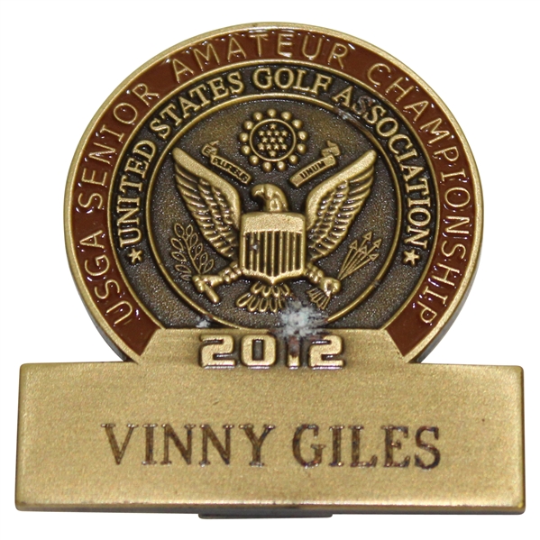 Vinny Giles' 2012 USGA Senior Amateur Championship Contestant Badge