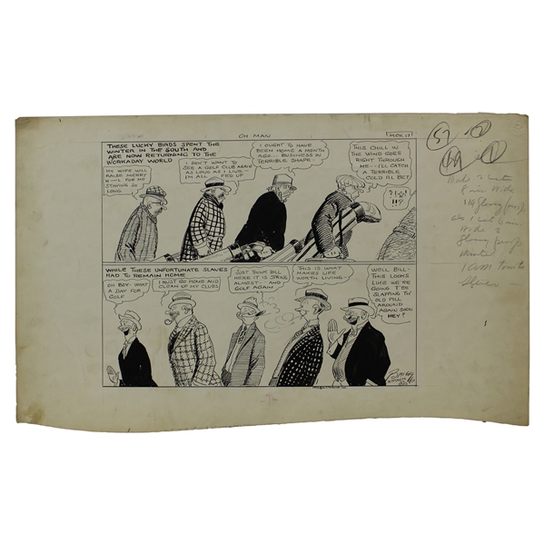 Original Clare Briggs Pen & Ink Oh Man Cartoon For New York Tribune - March 17, 1928