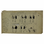 Original Clare Briggs Pen & Ink And Then He Gave Up Golf Cartoon Strip For New York Tribune - September 17, 1927