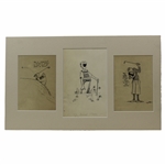 Original Clare Briggs Pen & Ink The Farrest Fower Matted 3 Cell Cartoon Strip