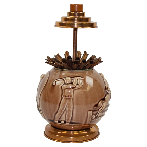 Circa 1920 Rookwood Golf Cigarette Dispenser with Sports Themes