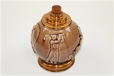 Circa 1920 Rookwood Golf Cigarette Dispenser with Sports Themes