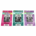2001 Masters Monday, Wednesday, & Thursday Daily Tickets - Tiger Woods Winner