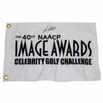 Lee Elder Signed 40th NAACP Image Awards Celebrity Golf Challenge Embroidered Flag JSA ALOA