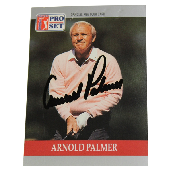 Arnold Palmer Signed 1990 Senior PGA Tour Pro-Set Card JSA ALOA