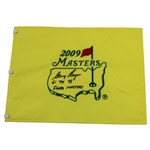 Gary Player Signed 2009 Masters Embroidered Flag with Years Won & Final Masters JSA ALOA