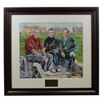 Arnold Palmer, Jack Nicklaus, & Gary Player The Big Three Signed Canvas Print - Swilken Bridge JSA ALOA
