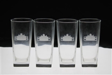 Augusta National Clubhouse Pitcher with Four (4) Clubhouse Drinking Glasses 