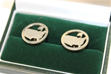Augusta National Golf Club Sterling Silver Logo Cuff-Links in Green Box
