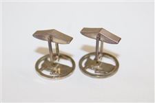 Augusta National Golf Club Sterling Silver Logo Cuff-Links in Green Box