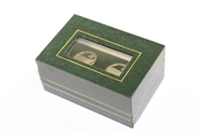 Augusta National Golf Club Sterling Silver Logo Cuff-Links in Green Box