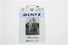 All Five (5) Tiger Woods Masters Tournament SERIES Badges - 1997, 2001, 2002, 2005 & 2019