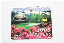All Five (5) Tiger Woods Masters Tournament SERIES Badges - 1997, 2001, 2002, 2005 & 2019