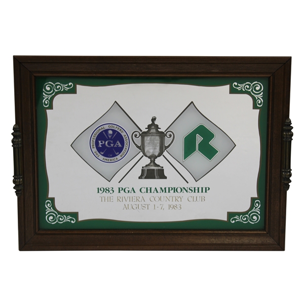 Champion Hal Suttons 1983 PGA Championship at Riviera Country Club Mirror Wannamaker Trophy Tray