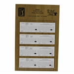 Champion Hal Suttons Signed Official 2001 Shell Houston Open Thurs-Sunday Scorecards JSA ALOA