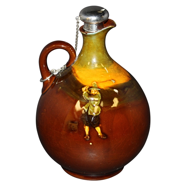 Royal Doulton Kingsware Whiskey Jug with Sterling Stopper