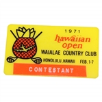 Charles Coodys 1971 Hawaiian Open at Waialae Country Club Contestant Badge