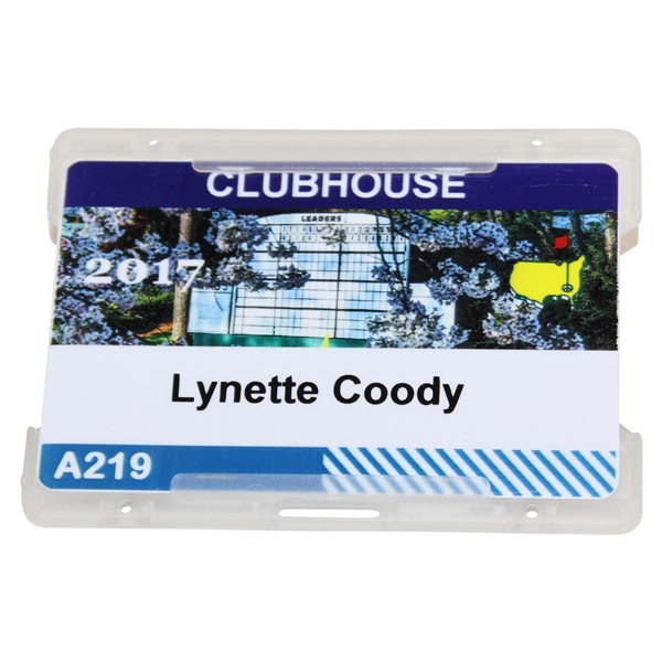 Lynette Coodys 2017 Masters Touranment CLUBHOUSE Badge #A219