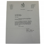 Augusta National Golf Club 1960 Letter to Chuck Kocsis from Mrs Helen Harris - Crows Nest Content!