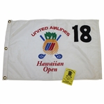 1994 United Airlines Hawaiian Open Championship 18th Hole Winning Flag with Caddie Badge - Brett Ogle Winner