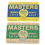 1973 & 1974 Masters Tournament SERIES Badges #1762 & #11522 - Tommy Aaron & Gary Player Winners