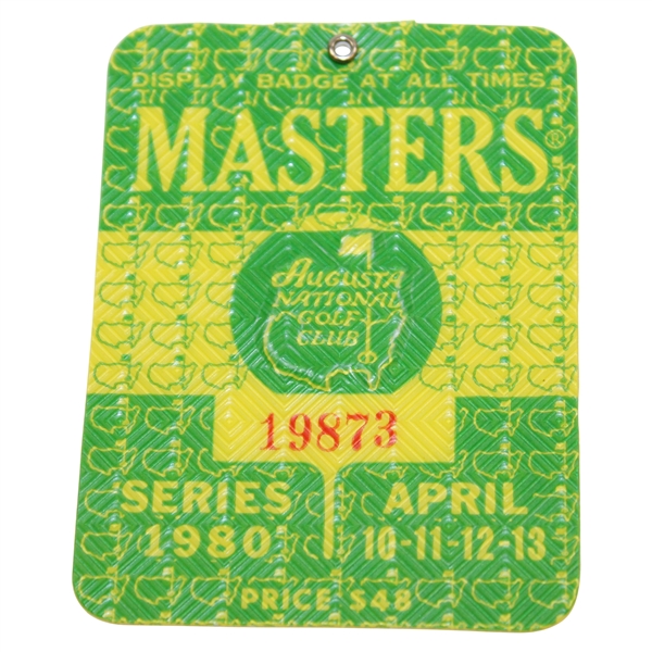 1980 Masters Tournament SERIES Badge #19873 - Seve Ballesteros Winner