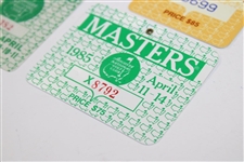 1982, 1985, 1987, & 1988 Masters Tournament SERIES Badges #19382, #X8792, #X08759, & #X8699
