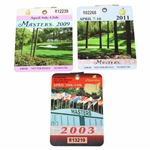 2003, 2009, & 2011 Masters Tournament SERIES Badges #R13219, #R12239, & #R02268