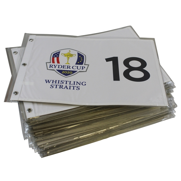 Fifty (50) Count 2020 Ryder Cup at Whislting Straits White Unopened Screen Flags