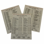 1966 Masters Tournament Thursday, Friday, & Saturday Pairing Sheets - Jack Nicklaus Winner