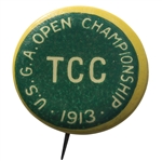 1913 USGA Open Championship at The Country Club Brookline Pin - Extremely Rare